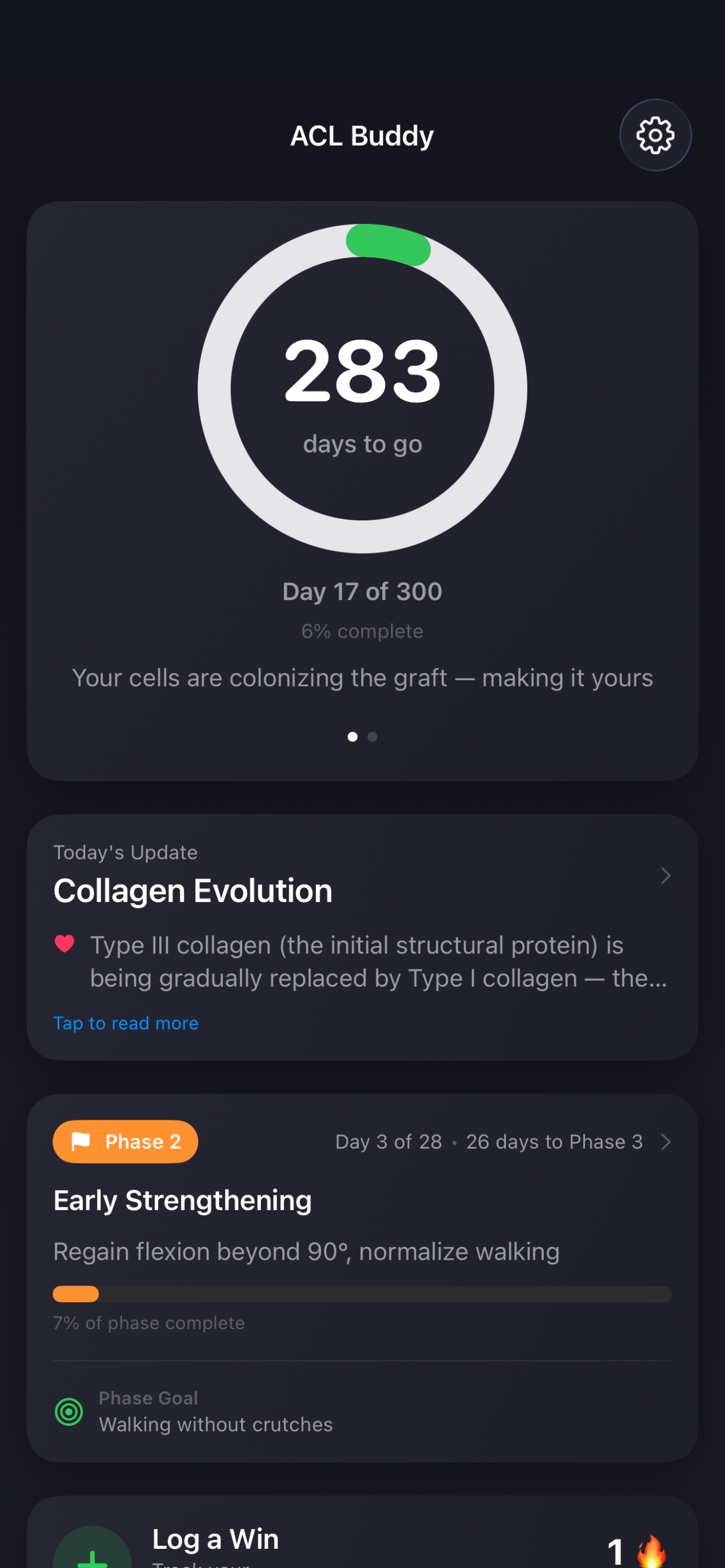 ACL Buddy app screenshot